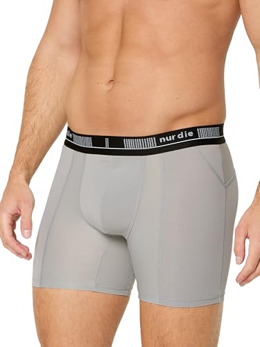 Nur Die Long Boxer Cotton Active Herren Sport-Boxershorts Baumwolle atmungsaktiv flexibel Unterhosen ohne einschneidener Gummibund (Größe M - XXL) von Nur Die
