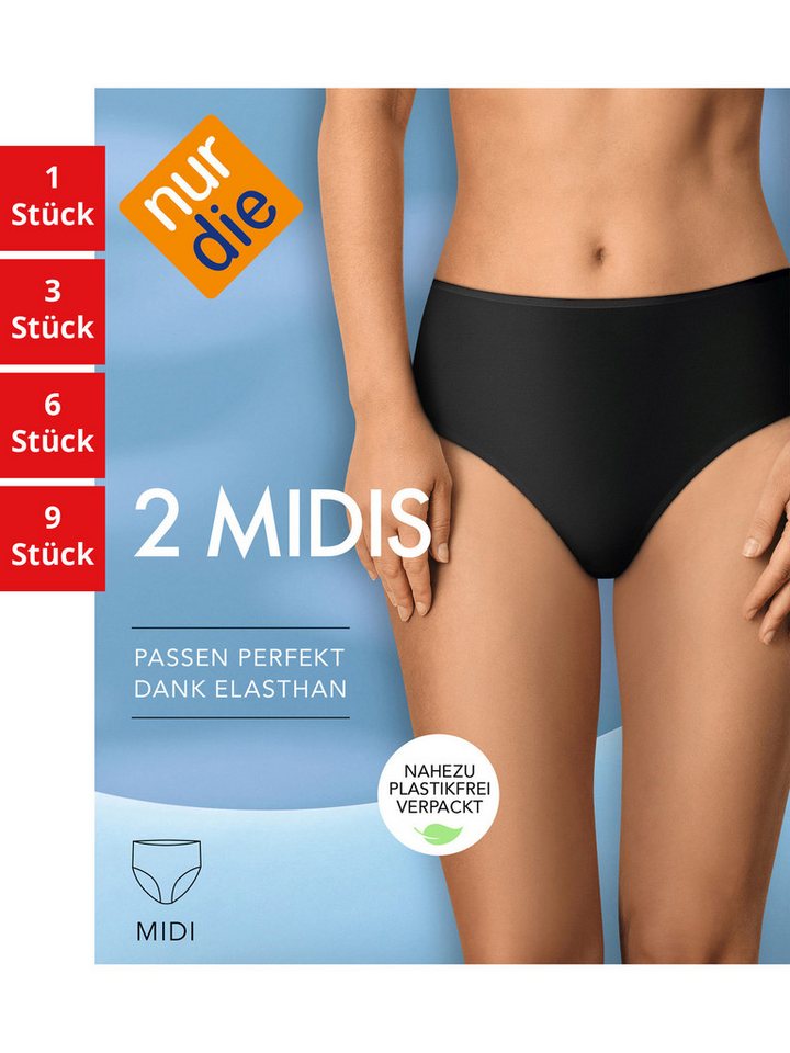 Nur Die Midislip Basic Damen (1er/3er/6er/9er Pack, 6-St) Midi-slip panty-s shorts von Nur Die