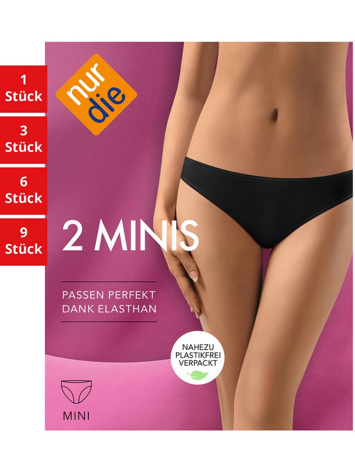 Nur Die Minislip Basic Damen (1er/3er/6er/9er Pack, 2-St) Mini-slip unterhose unterwäsche von Nur Die