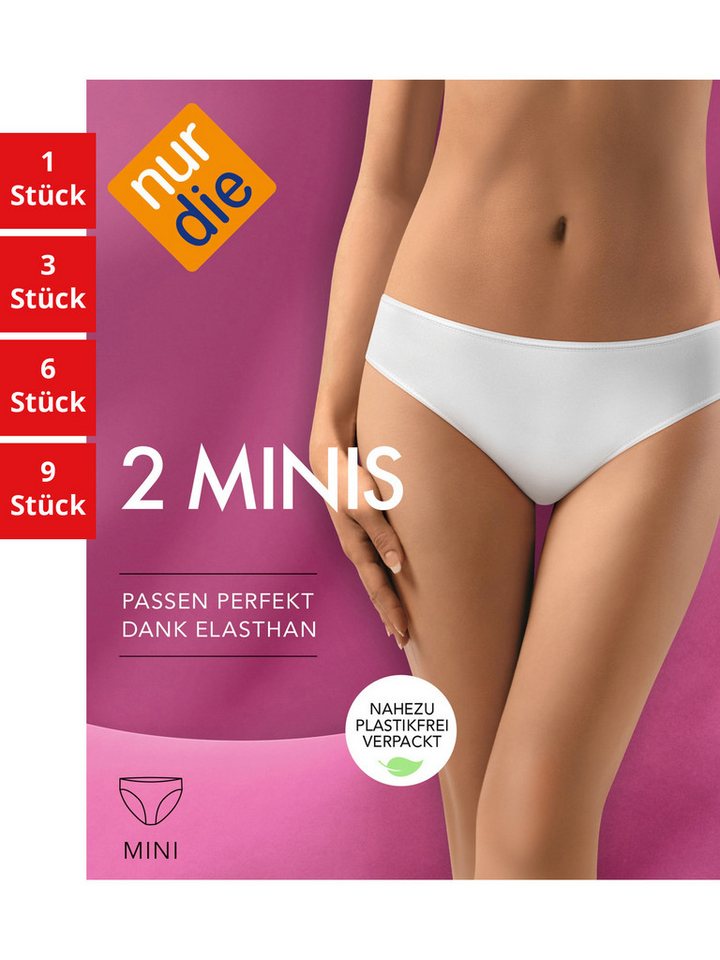 Nur Die Minislip Basic Damen (1er/3er/6er/9er Pack, 6-St) Mini-slip unterhose unterwäsche von Nur Die