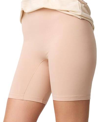 Nur Die Reibungslos Shorts Radlerhose Radler Kurze Leggings Unterziehhose Hose unter Kleid Rock Unterhose mit Bein Damen, Beige, M von Nur Die