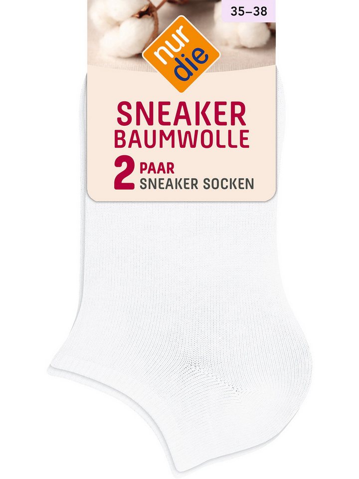 Nur Die Sneakersocken 2er-Pack Baumwolle (2-Paar) von Nur Die