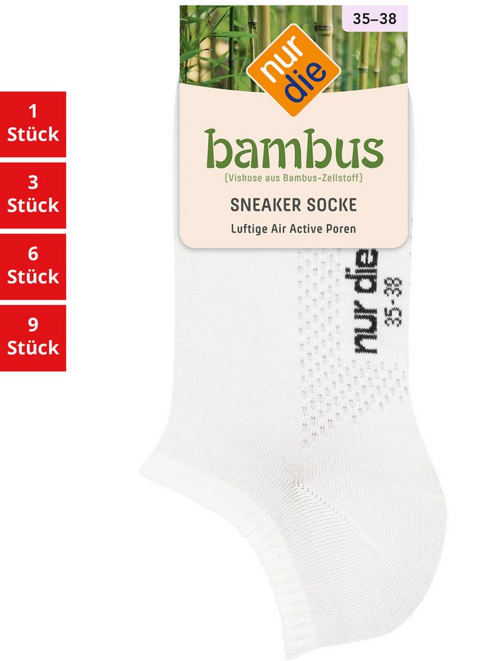 Nur Die Sneakersocken Bambus Damen (1er/3er/6er/9er Pack, 1-Paar) Sneaker-socken füsslinge füßlinge von Nur Die