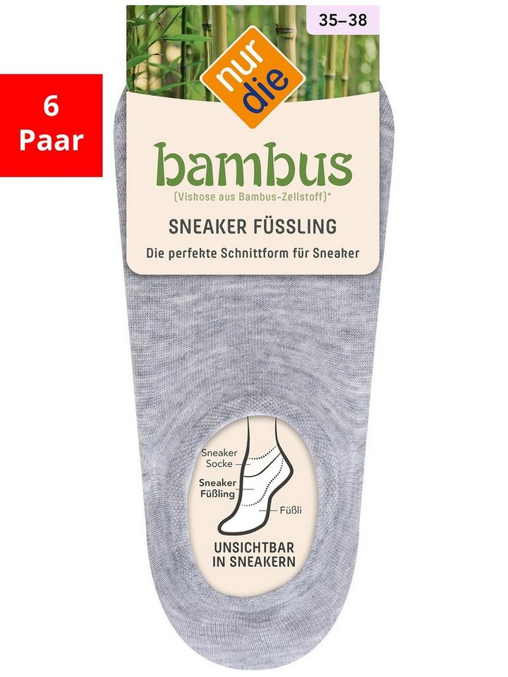 Nur Die Sneakersocken Bambus - Im 6-Pack von Nur Die