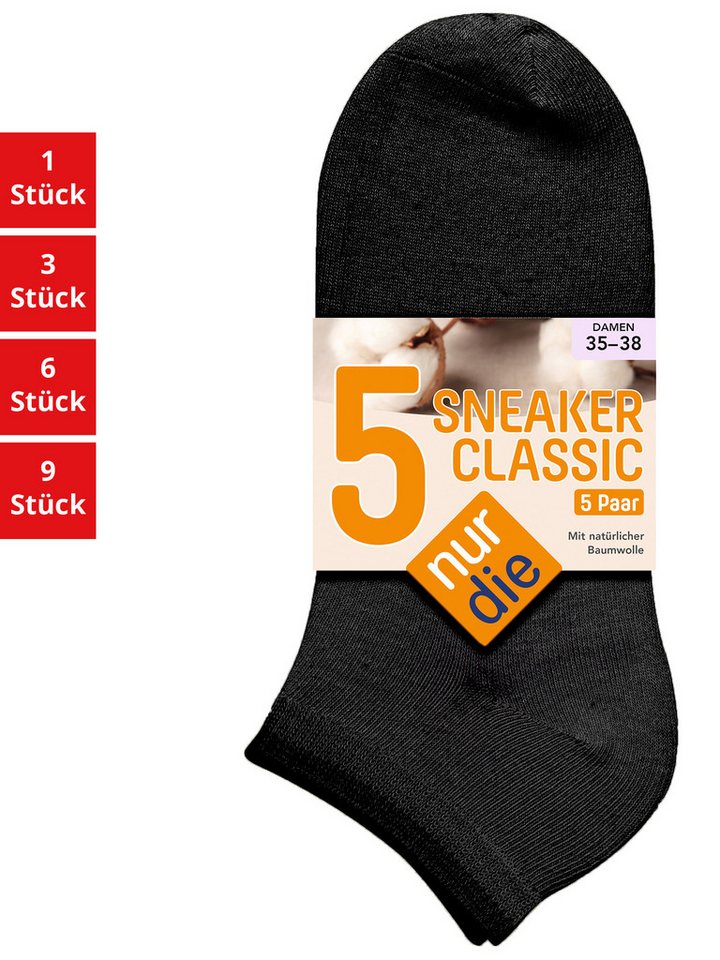 Nur Die Sneakersocken Classic Damen (1er/3er/6er/9er Pack, 15-Paar) Sneaker-socken füsslinge füßlinge von Nur Die