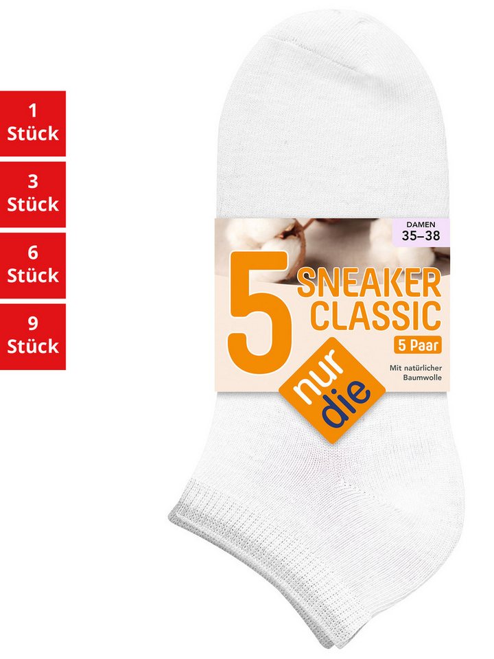 Nur Die Sneakersocken Classic Damen (1er/3er/6er/9er Pack, 15-Paar) Sneaker-socken füsslinge füßlinge von Nur Die