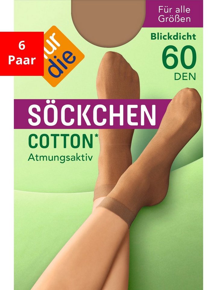 Nur Die Sneakersocken Söckchen Cotton 60 DEN (6-Paar) von Nur Die