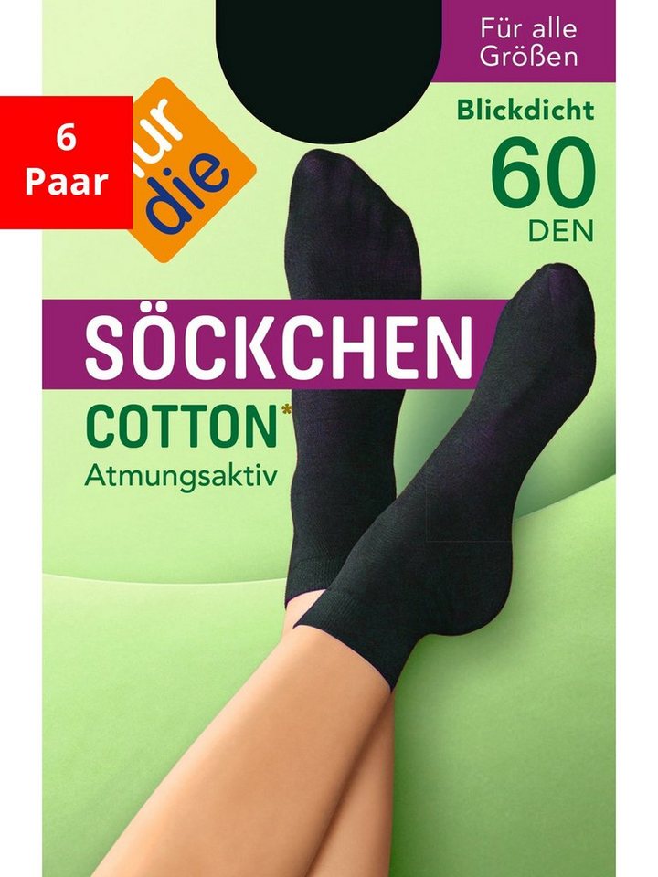 Nur Die Sneakersocken Söckchen Cotton 60 DEN (6-Paar) von Nur Die