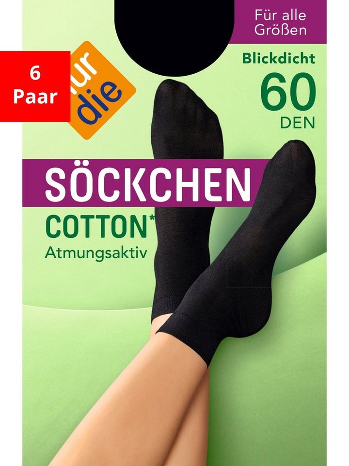 Nur Die Sneakersocken Söckchen Cotton 60 DEN (6-Paar) von Nur Die