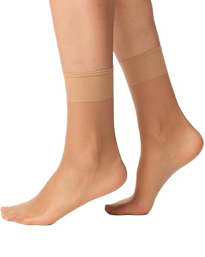 Nur Die Söckchen Seidenfein 15 DEN transparente Nylon Feinsöckchen seidig glänzend breiter Komfortbund Damen von Nur Die