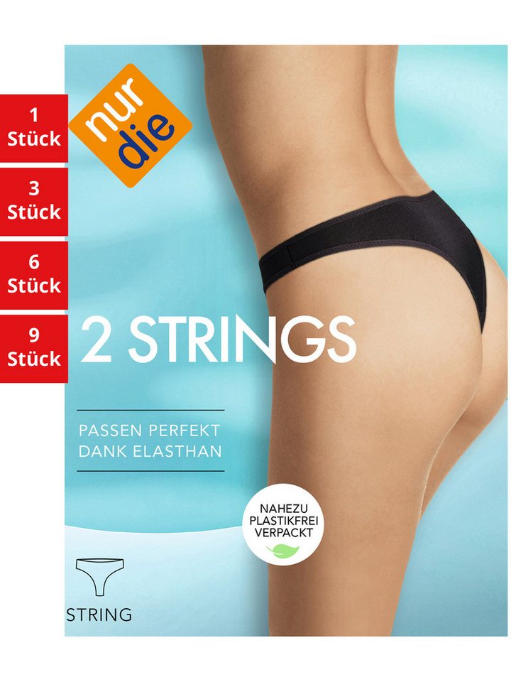 Nur Die String Basic Damen (1er/3er/6er/9er Pack, 18-St) unterhose unterwäsche tanga von Nur Die