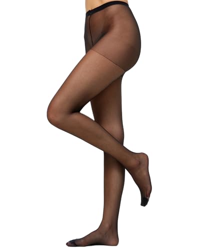 Nur Die Supersitz 20 DEN transparente Fein-Strumpfhose matte Optik Nylon bequemer Bund Damen, schwarz, L von Nur Die