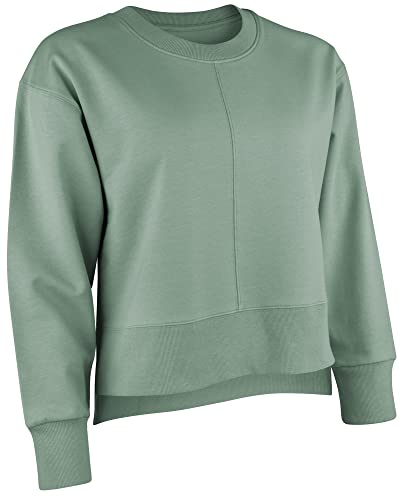 Nur Die Sweater Relax & Go Pullover Hoodie aus Baumwolle mit weichem Innenfleece Rundhals-Ausschnitt lässiges lockere Sweatshirt Damen von Nur Die