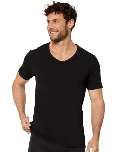 Nur Die T-Shirt Cotton Active V-Ausschnitt unifarben temperatur-regulierend weiche & atmungsaktive Baumwolle Kurzarm Unterhemd Herren, schwarz, XL Nur Die T-Shirt Cotton Active V-Ausschnitt unifarben temperatur-regulierend weiche & atmungsaktive Baumwolle Kurzarm Unterhemd Herren, schwarz, XL von Nur Die