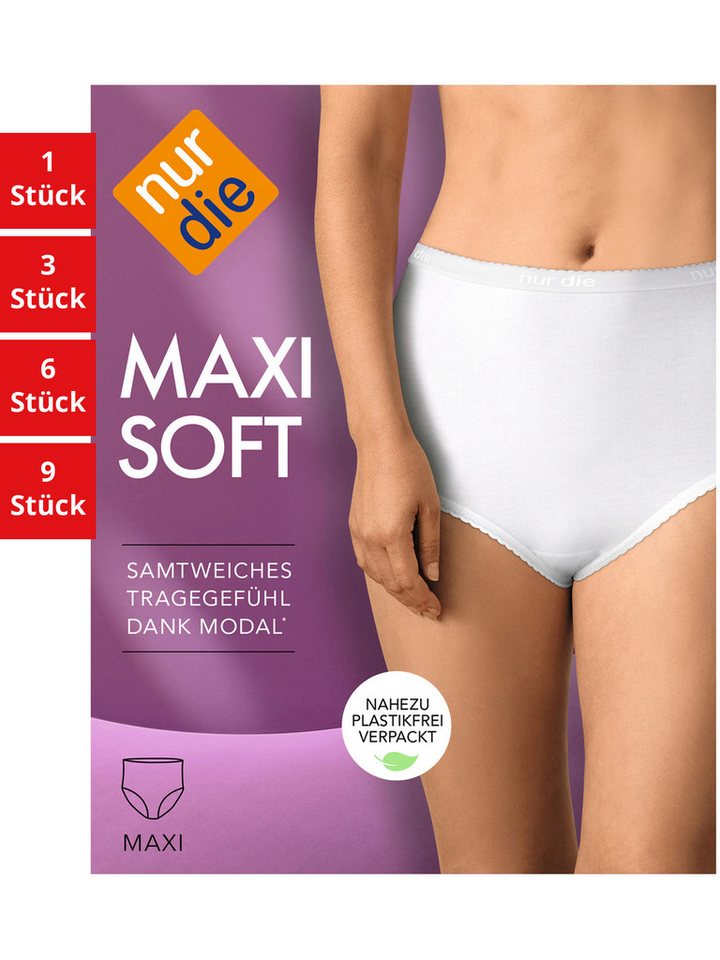 Nur Die Taillenslip Maxi Soft Damen (1er/3er/6er/9er Pack, 9-St) Taillen-Slips Maxislip Unterhosen von Nur Die