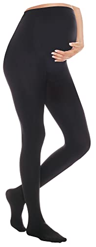 Nur Die Mama-Strumpfhose 50 DEN blickdicht Komfortbund Schwangerschaftsstrumpfhose Umstandsstrumpfhose Damen, schwarz, S von Nur Die