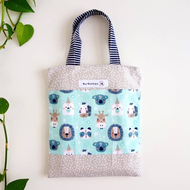 Freundebuchtasche Tiere Für Kinder | Kleine Stofftasche Geschenkidee Kinder Geburtstag, Einschulung, Adventskalender & Weichnachten von NurBuntes
