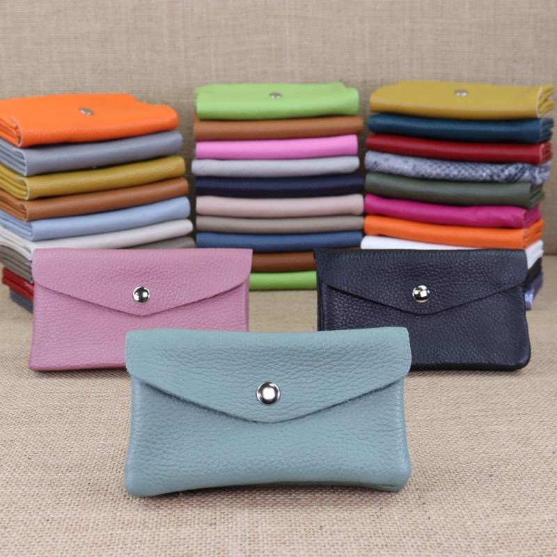 Ledergeldbörse Für Frauen Mit Münzfächern Und Druckknöpfen, Nappaleder Brieftasche Zwei Fächern, Potemonnaie Damen, Leder Geldbeutel von NurPelle