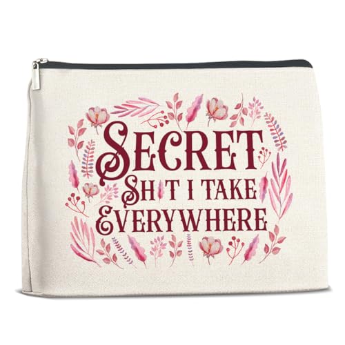 Nurawo Lustige Make-up-Tasche mit Aufschrift "I Take Everywhere", humorvolle Kosmetiktasche für Frauen, humorvolle Make-up-Tasche mit Reißverschluss, Reise-Kulturbeutel von Nurawo