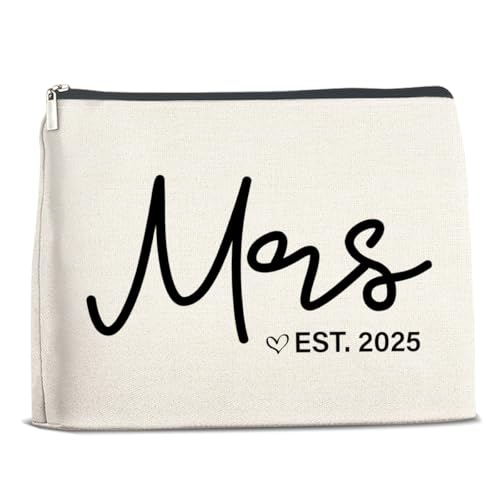 Nurawo Make-up-Tasche für die zukünftige Braut 2025, Kosmetiktasche für Frauen, Ehefrauen, Verlobungsgeschenke, Make-up-Tasche mit Reißverschluss, Junggesellinnenabschied-Zubehör von Nurawo