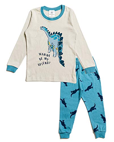 Nuribom Schlafanzug für Jungen und Mädchen - Kinder Baumwolle Pyjama (Dinosaurier, 100) 2 Jahre von Nuribom