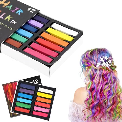 Nurila Haarkreide,12 Farben Set Haarkreide für Mädchen, Haarfärbemittel Pastellkreide, Haarfarbe Kinder Auswaschbar, Hair Chalk für Halloween Karneval Festivals und Cosplay Partys, Auswaschbar Nurila Haarkreide,12 Farben Set Haarkreide für Mädchen, Haarfärbemittel Pastellkreide, Haarfarbe Kinder Auswaschbar, Hair Chalk für Halloween Karneval Festivals und Cosplay Partys, Auswaschbar von Nurila