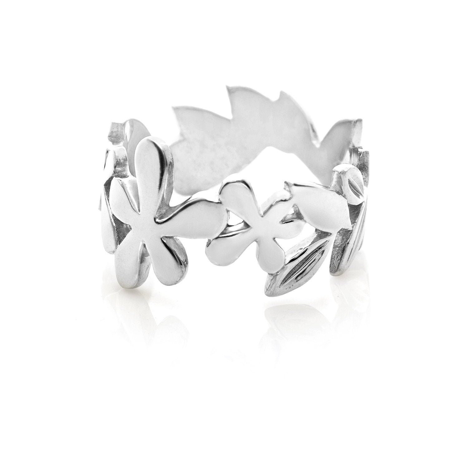 Blumen Ring Aus 925Er Silber Handgemachter Statement-Schmuck von NuritJewelryGifts