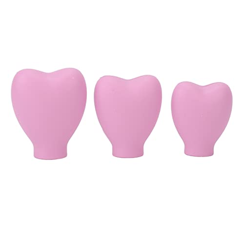 3pcs Herzgeformte Silikon -Make -up -Pinselabdeckungen - Tragbare Kosmetische Pinselschutzbeschützer für Frauen und Mädchen (Rosa) von Nurnesy