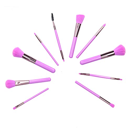 Make-up-Pinsel-Set, 10-teilig, Hochwertige Synthetische Foundation, Puder, Concealer, Lidschatten, Make-up-Pinsel (Lila) von Nurnesy
