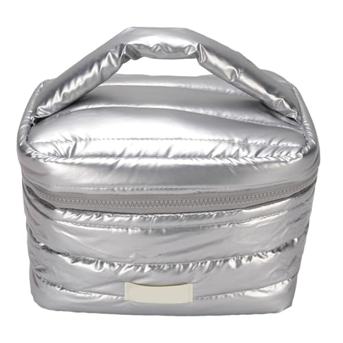 Nurnesy Large 6L -up -Tasche - Reisen -Toilettenorganisatorin für Frauen, Handheld -Kosmetikbeutel für Outdoor -Abenteuer (Silber) von Nurnesy