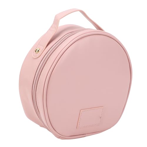 Nurnesy Rosa Runde PU-Make-up-Tasche – Tragbarer Reise-Organizer, wasserdichte Kosmetiktasche mit Griff Nurnesy Rosa Runde PU-Make-up-Tasche – Tragbarer Reise-Organizer, wasserdichte Kosmetiktasche mit Griff von Nurnesy