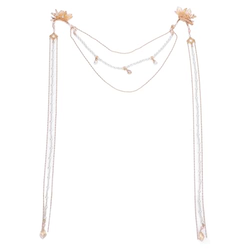 Nurnesy Wunderschöne Künstliche Perle Blume Langes Quasten Haarclip | Stylish & Innovatives Haarzubehör für Frauen | Geeignet für Hochzeiten, Partys und Tägliche WEA von Nurnesy