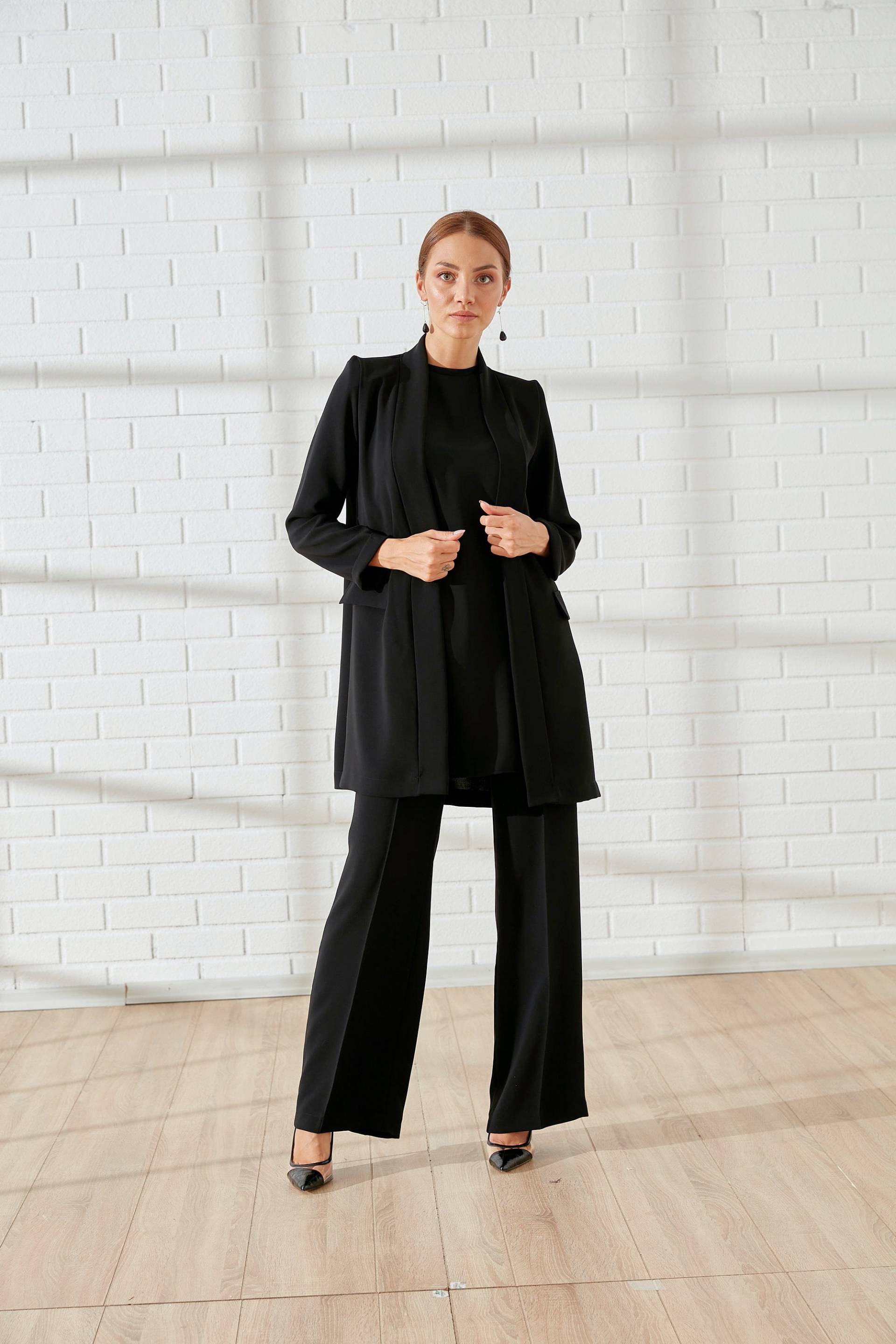 Schwarzer 3-Teiler | Damen Hosenanzug Kraftvoller Anzug Für Frauen von NursByNur
