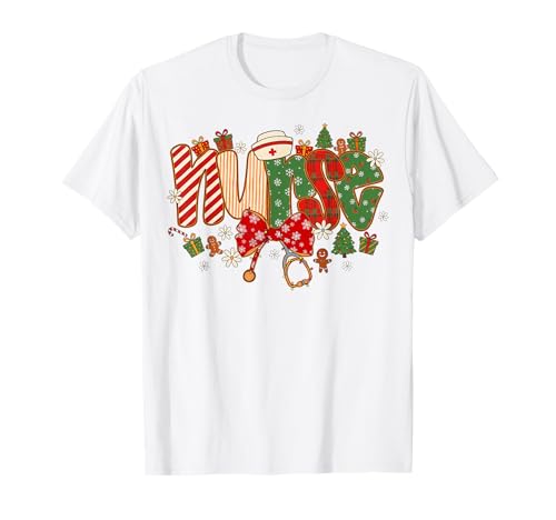 Weihnachts-Krankenschwester Kokette Schleife Krankenpflege Crew Frauen Medizinische Weihnachten T-Shirt von Nurse Christmas Men Women Apparel Clothes Ideas