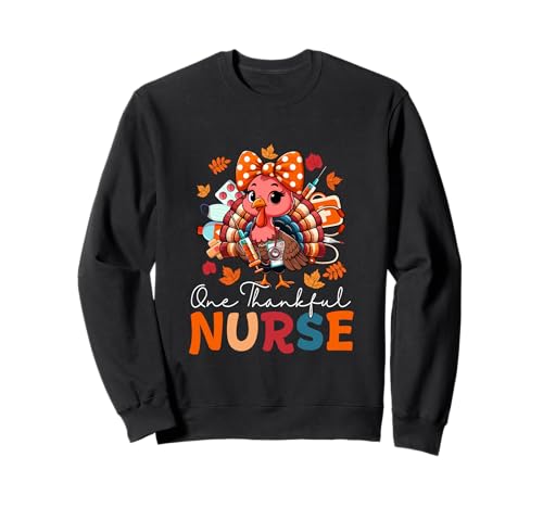 One Thankful Nurse Thanksgiving Truthahn Fliege Damen Sweatshirt One Thankful Nurse Thanksgiving Truthahn Fliege Damen Sweatshirt von Nurse Thanksgiving Costume