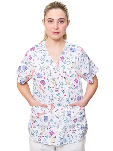 Nurse is Love Kasacks Damen Pflege White-Animals | Kasak für Krankenschwestern & Arzt - Scrubs | Medizinische Berufsbekleidung mit Taschen für Verbandschere & Arzt Zubehör Nurse is Love Kasacks Damen Pflege White-Animals | Kasak für Krankenschwestern & Arzt - Scrubs | Medizinische Berufsbekleidung mit Taschen für Verbandschere & Arzt Zubehör von Nurse is Love