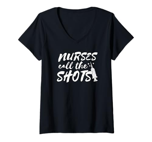 Damen Krankenschwestern haben das Sagen - Lustige Krankenschwester T-Shirt mit V-Ausschnitt Damen Krankenschwestern haben das Sagen - Lustige Krankenschwester T-Shirt mit V-Ausschnitt von Nurses Call The Shots