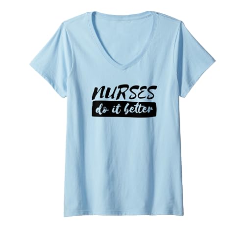 Damen Krankenschwester Lustig - Krankenschwestern Machen es Besser T-Shirt mit V-Ausschnitt Damen Krankenschwester Lustig - Krankenschwestern Machen es Besser T-Shirt mit V-Ausschnitt von Nurses Do It Better