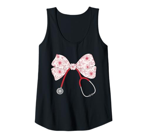 Damen Krankenschwester-Stethoskop, für Frauen | Schleife, Kokette & Stillen Tank Top von Nurses Gift Ideas for Women for Work