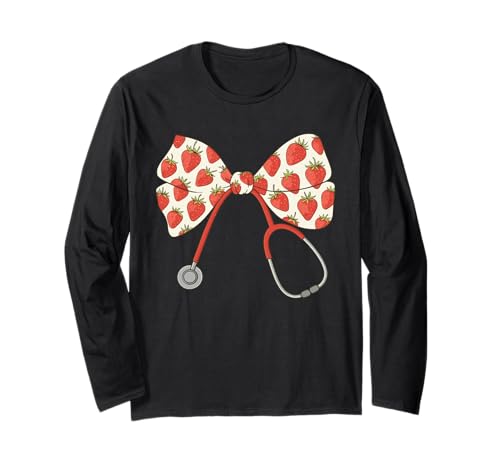 Krankenschwester & Stethoskop, für Frauen | Schleife, Kokette & Stillen Langarmshirt Krankenschwester & Stethoskop, für Frauen | Schleife, Kokette & Stillen Langarmshirt von Nurses Gift Ideas for Women for Work