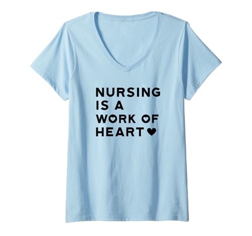 Damen Nurse Funny - Stillen ist eine Herzensangelegenheit T-Shirt mit V-Ausschnitt von Nursing Is A Work Of Heart