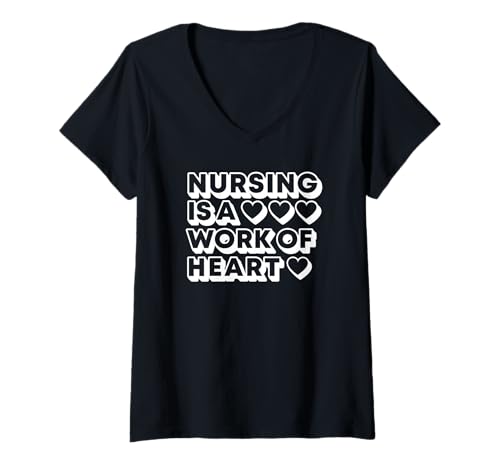 Damen Krankenpflege ist eine Herzensangelegenheit - Funny Nurse T-Shirt mit V-Ausschnitt Damen Krankenpflege ist eine Herzensangelegenheit - Funny Nurse T-Shirt mit V-Ausschnitt von Nursing is A Work Of Heart