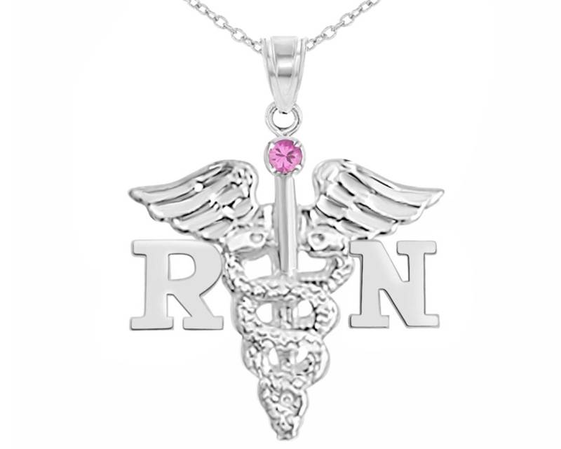 Registrierte Krankenschwester Rn Silber Halskette Geschenk Registrierte Krankenschwester Rn Silber Halskette Geschenk von NursingPins