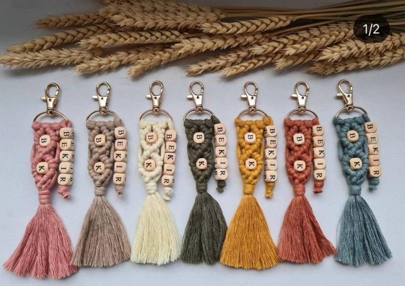 Makramee-Schlüsselanhänger Personalisiert Makramee-Schlüsselanhänger Personalisiert von Nursmade