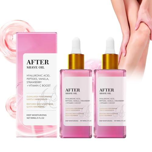 Erdbeer After Shave öl Für Frauen | 2er Pack | Beruhigendes & Feuchtigkeitsspendendes Rasieröl | Verhindert Eingewachsene Haare & Rasurbrand | Natürliche Extrakte, Schnelle Absorption Aftershave Oil von Nurvidis