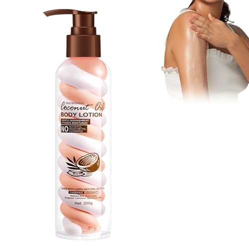 Kokosöl Körperlotion Mit Nährender Marshmallow-Textur – Tiefenwirksame Feuchtigkeitspflege Für Extrem Trockene Haut, Anti-Aging Wirkung & Seidig-Glatter Teint – Für Frauen & Männer (200g) Body Lotion von Nurvidis