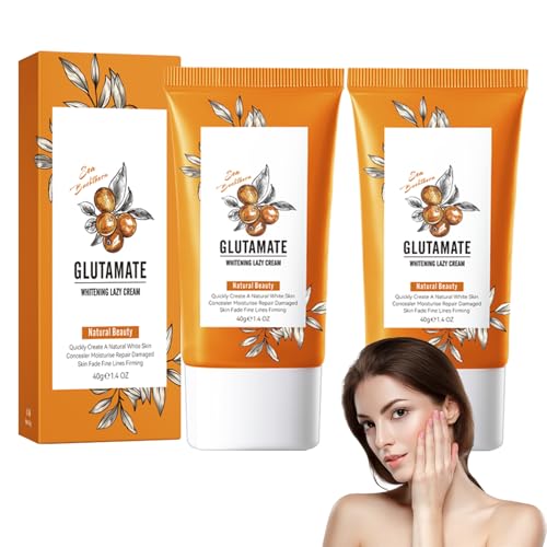 Sanddorn Glutamat Aufhellende Faulheitscreme - 2 PCS Gesichtscreme, Aufhellende Gesichtscreme Für Alle Hauttypen, Leichte Tagescreme Mit Sanddorn Und Glutamat, Weißende Creme Für Frauen Sanddorn Glutamat Aufhellende Faulheitscreme - 2 PCS Gesichtscreme, Aufhellende Gesichtscreme Für Alle Hauttypen, Leichte Tagescreme Mit Sanddorn Und Glutamat, Weißende Creme Für Frauen von Nurvidis