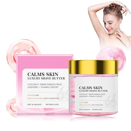 Sanfte Rasiercreme Für Männer & Frauen 60g Natürliche Formel Gegen Rasurbrand & Reizungen – Reisegröße – Für Gesicht & Körper – Schonende Intimrasur – Feuchtigkeitsspendend & Beruhigend Shave Butter von Nurvidis