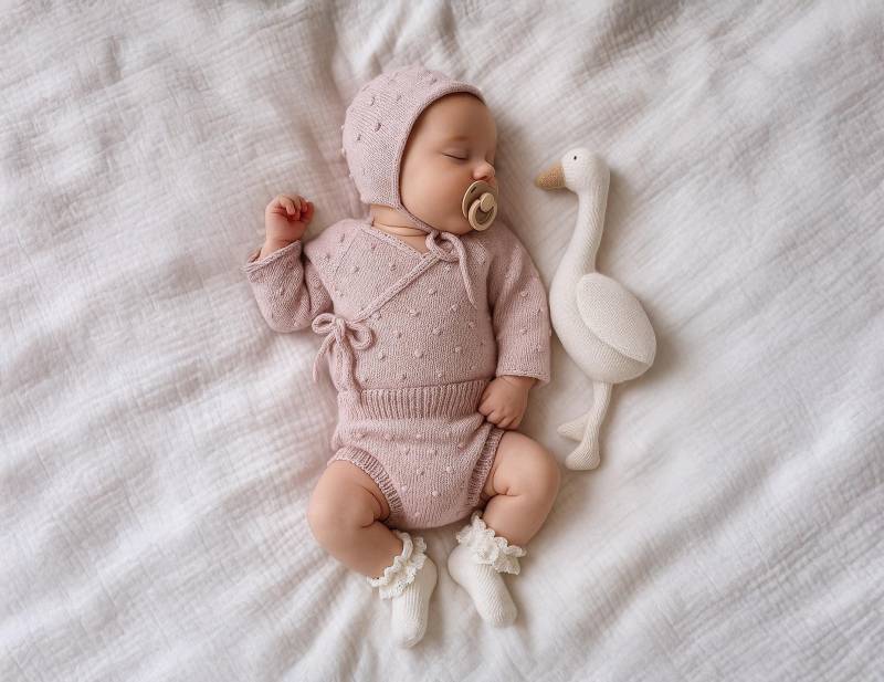 Baby Mädchen Oder Junge Wrap/Kimono Jacke Und Mütze Wolle-Set von NuschBoutique