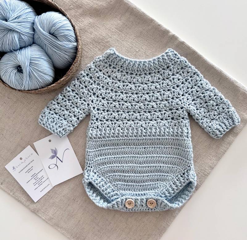 Baby Junge 0-3 Monate Vintage Style Bio-Baumwolle Photo Prop Body von NuschBoutique